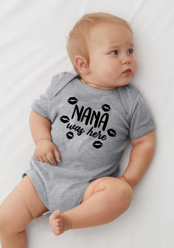

Nana Was Here Summer NewbornRomper Infant Funny Boy Girl Funny Romper Fashion Unisex Toddler Short Sleeve Playsuit