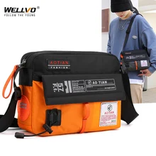 Men Nylon Messenger Crossbody Bag Military Fashion Multi-Capacity High Quality Casual Male Briefcase Sling Shoulder Bags X162C