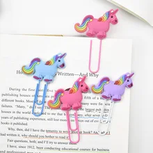 1 шт., креативная Закладка в виде единорога, милая книга кавайи, маркеры, скрепка для бумаги, для детей, подарок, школьные, офисные принадлежности