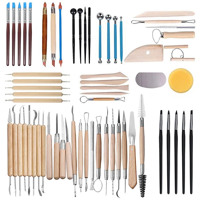 61pcs Polymer Clay Tool Kit for Modeling Pottery Ceramic Craft Sculpting  Kit Sculpt Smoothing Wax Carving Shapers Carved Tool - AliExpress