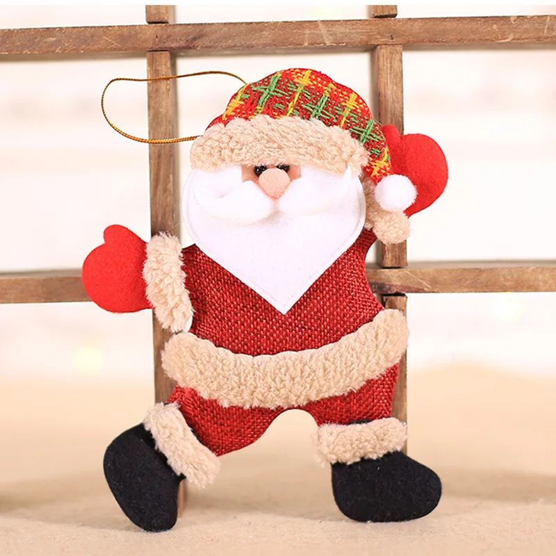 Manoswe Christmas Sticker Christmas Tree Decoration Pendant Santa Claus Snowman Elk Creative New Year Gift For Children - Цвет: Beige Santa Claus