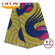 Африканская восковая ткань с принтом Анкара для шитья Анкара африканская ткань 12 ярдов нигерийская хлопковая ткань Гана для платья 81044