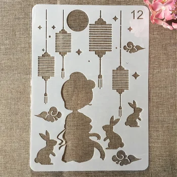 

29cm A4 The Goddess of The Moon Rabbit DIY Craft Layering Stencils Painting Scrapbooking Stamping Embossing Album Template
