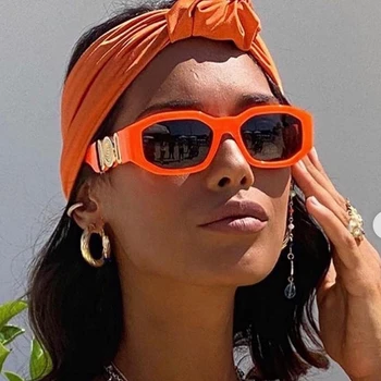 

Vintage Orange Red Polygon Square Sunglasses For Women Luxury Brand Elegant Small Sun Glasses Men Hip Hop Uv400 Eyewear Shades