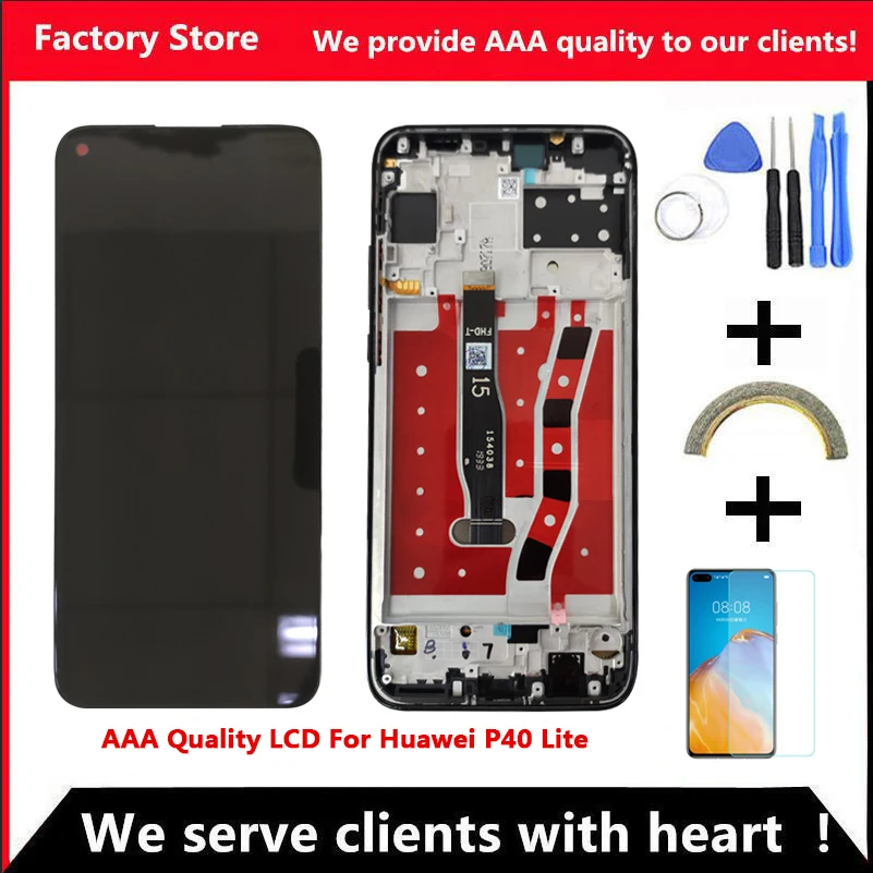 2310*1080 AAA Качество LCD для HUAWEI P40 Lite Lcd с рамкой экран дисплея Nova 6 SE экран|Экраны