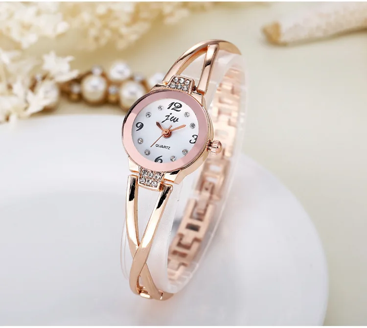 rose gold Новые модные часы со стразами женские роскошные брендовые дамские часы из нержавеющей стали Кварцевые часы reloj mujer Часы - Цвет: rose gold