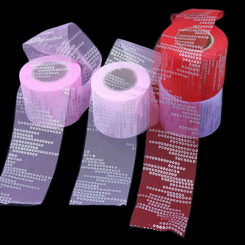 

(25Yards/Lot) Width 6cm/10cm Dot Tulle Glitter Tulle Mesh Roll Spool Tutu Pom Soft Sequin Tulle DIY Wedding Birthday Decoration