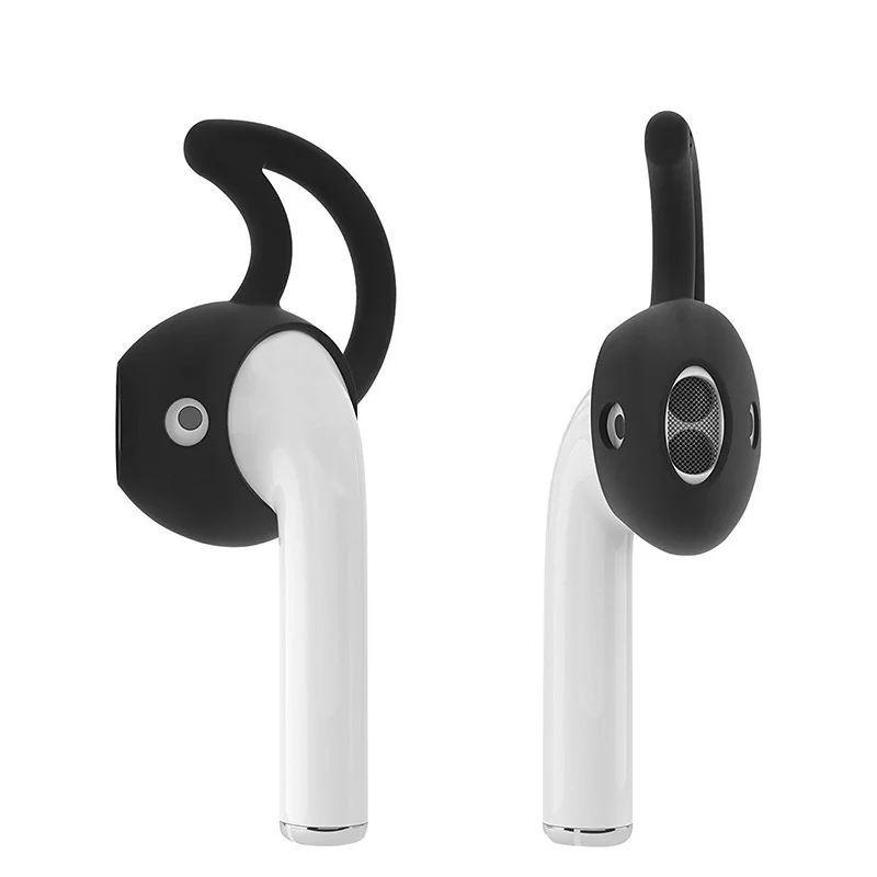Мягкие силиконовые крючки для ушей держатель для наушников для Apple AirPods спортивные аксессуары LHB99 - Цвет: 1 pair Black