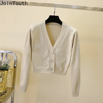 

Joinyouth Womens Sweaters 2019 Winter Korean Cardigan Short V Neck Full Loose Sweater Shawl Button Knit Sueter Mujer Fashion 077