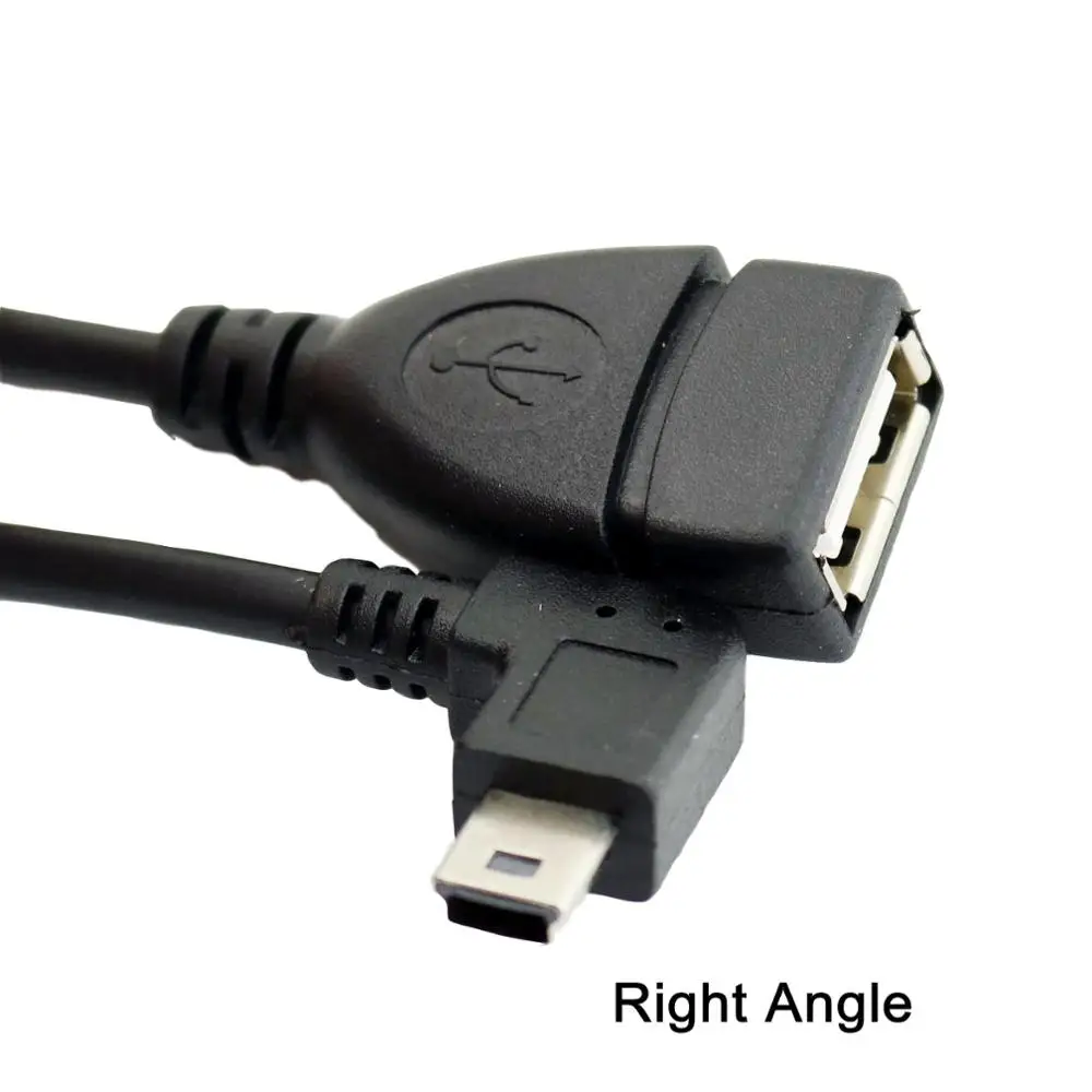 5x USB Mini 5 Pin Male to USB 2,0 A Female Jack Host OTG Удлинительный переходник Кабель 15 см вверх/вниз/влево/вправо Угол - Цвет: Right Angle