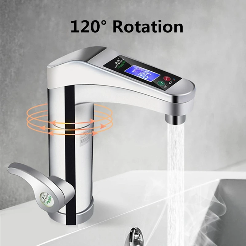 Intelligent Automatic LCD Display Instant Electric Water Heating Faucet Instantaneous Instant Tankless Water Heater Hot Tap EU P