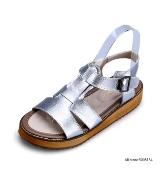 

Summer New Women Shoes Wedge Woman Platform Sandals Open Toe Genuine Leather Sandals Casual Lady Beach Shoes Plus Size 41 42 43