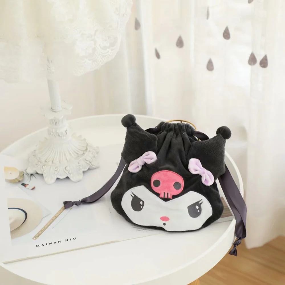 

2020 New Cartoon My Melody Plush Toy Kuromi Plush Shoulder Bag Crossbody Bag Coin Purse Cute Handbag Plush Toys Gift For Girl