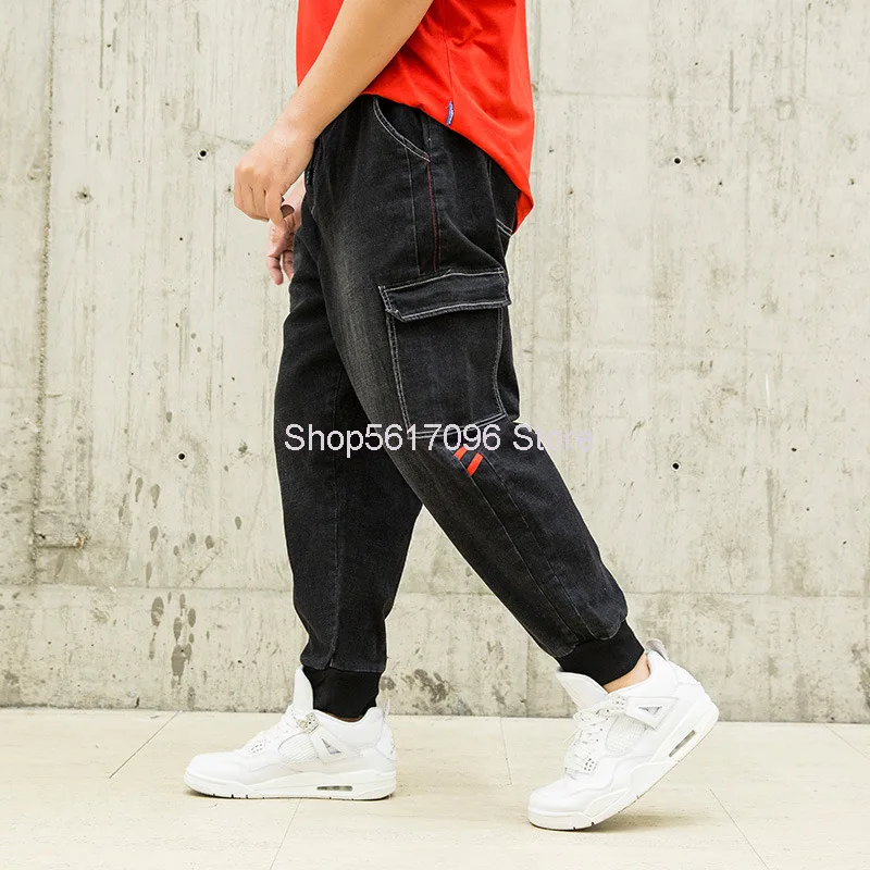 

Jeans Male Harlan Loose Leisure Trousers Fat Man Elastic Force Pants Big Size Fat Tooling Jeans