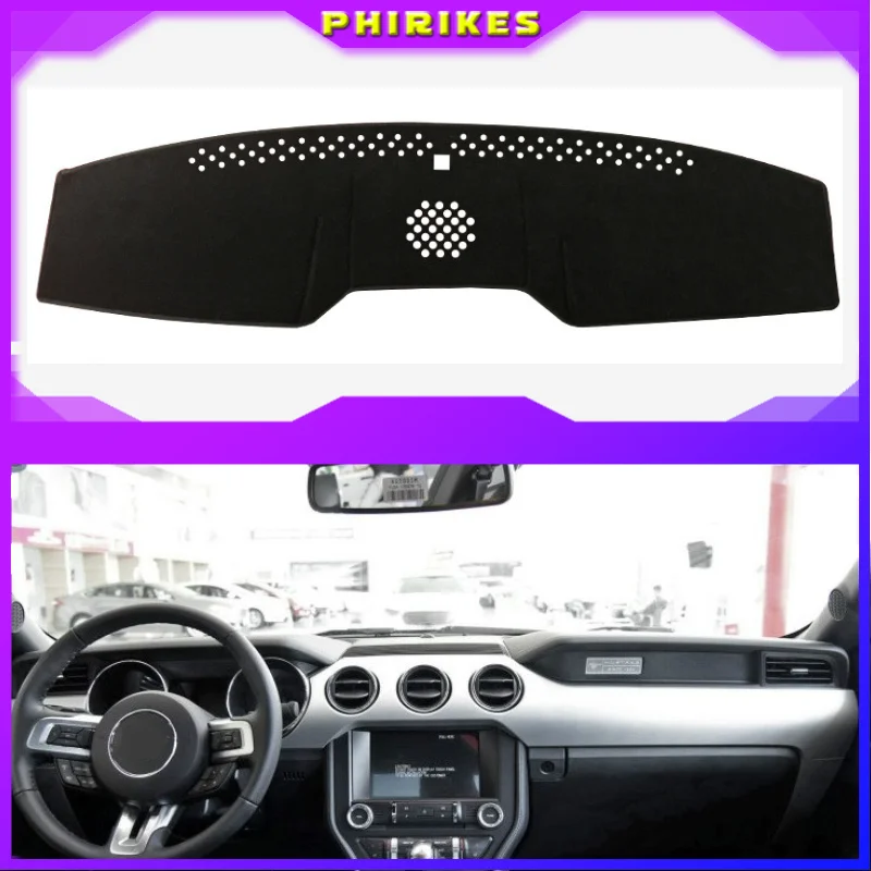 

For Ford Mustang 2015 2016 2017 2018 Dashboard Mat Cover Dashmat Pad Sun Shade Instrument Protect Carpet Car Styling Accessories