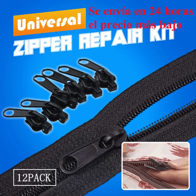 12 unids/set de cremallera instantánea, Kit de reparación de cremallera de  fijación instantánea Universal, cremallera deslizante de repuesto,  cremalleras de rescate de dientes, nuevo diseño para coser - AliExpress