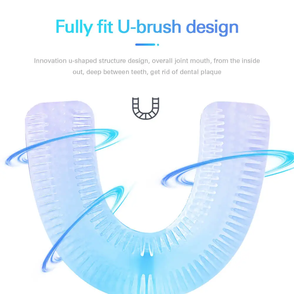 Intelligent Automatic Silicone Sonic Electric Toothbrush USB Rechargeable U-type Blue Light Teeth Whitening Toothbrush 4 Modes Intelligent Automatic Silicone Sonic Electric Toothbrush USB Rechargeable U-type Blue Light Teeth Whitening Toothbrush 4 Modes