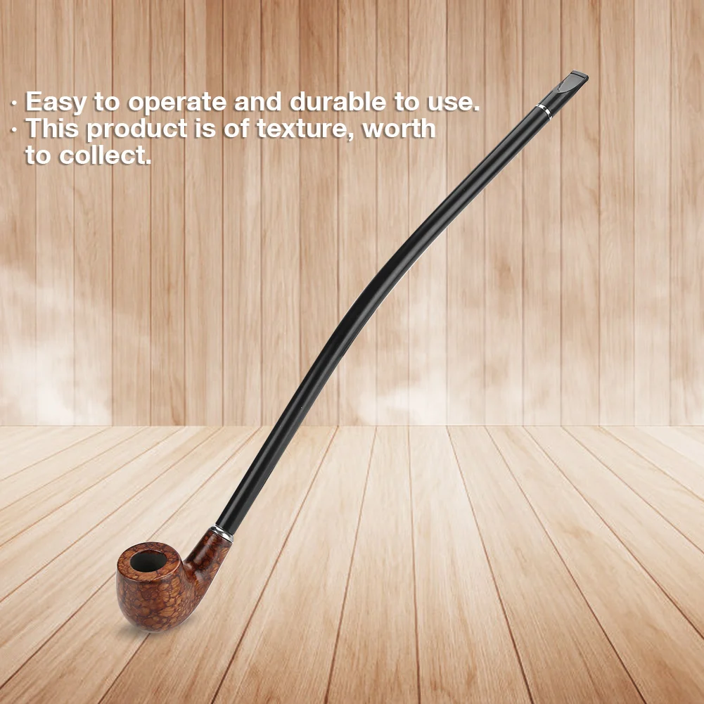 40.5cm / 15.9in Exquisite Long Cigarette Holder Exquisite Long Brown Handle Wooden Tobacco Cigarette Smoke Pipe With Box CF5012