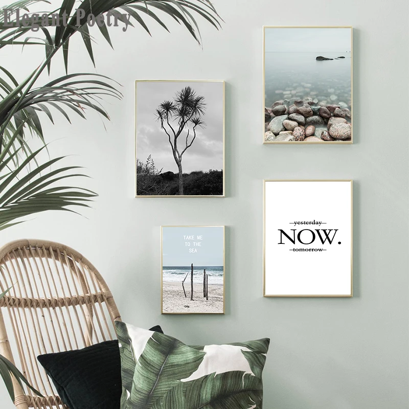 

Scandinavian Landscape Canvas Wall Art Poster Nordic Style Nature Print Painting Minimalist Decorative Picture Room Decor