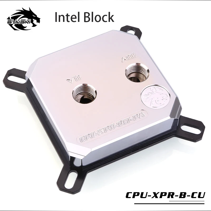 Bykski процессор водяного охлаждения радиаторный блок использовать для INTEL LGA1150 1151/2011/2066/AMD блок AM4/AM3 металлический блок охлаждения радиатора - Цвет: silver Intel