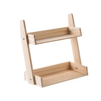 

Wood 2-Layer Spice Rack Kitchen Multi-Function Countertop Seasoning Box Storage Rack Multi-Layer Condiment Holder