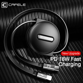 

Cafele 18W PD Fast Charging Data Cable for iPhone 11 Pro XS Max X 8 Retractable USB C to for Lightning Cable for Macbook iPad