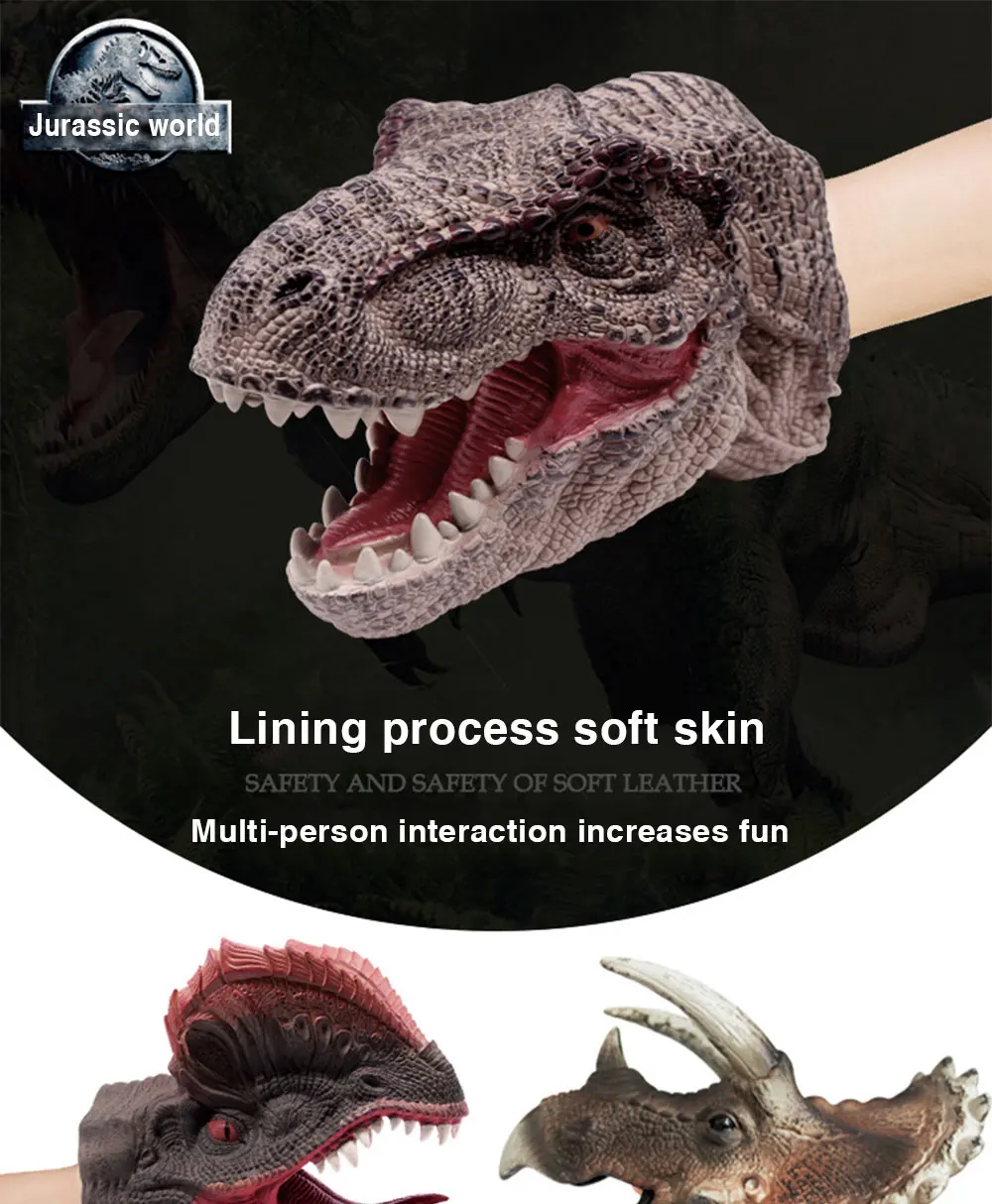 Мягкая кукла Dinosaure куклы для театра марионеток фигура головы животное акула тираннозавр рука динозавр игрушки Юрского периода для подарка детская модель мира