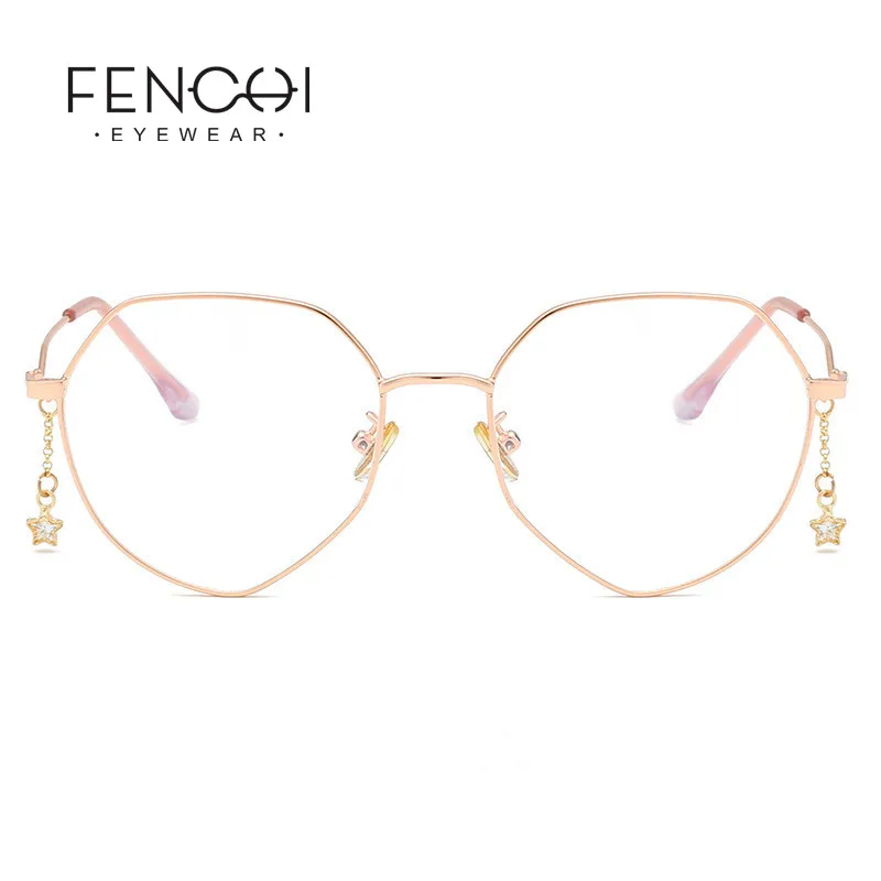 

Fashion Star Round Glasses Frames Women Rose Gold Frame Trending Styles Brand Optical Computer Glasses Oculos De Grau Feminino