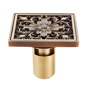 

European style all copper antique floor drain bathroom balcony toilet underground water channel deodorant floor drain