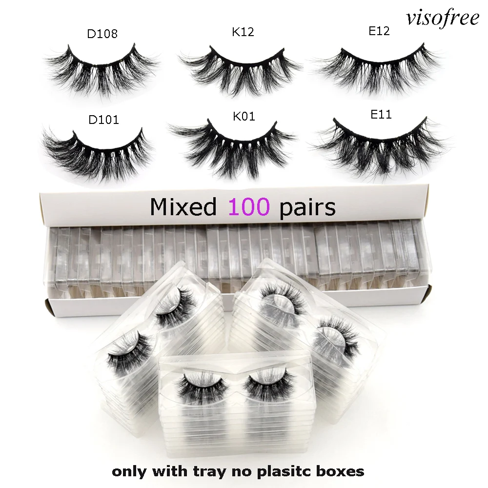 

100pairs/pack Visofree 3D mink lashes wholesale natural long full strip eyelashes makeup eye lashes false eyelashes lash vendors