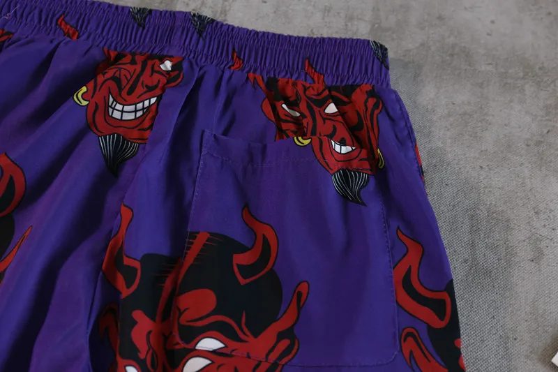 Мужские шорты с принтом Devil, уличная одежда в стиле хип-хоп, Harajuku, летние шорты с эластичной талией, мужские пляжные повседневные спортивные брендовые шорты