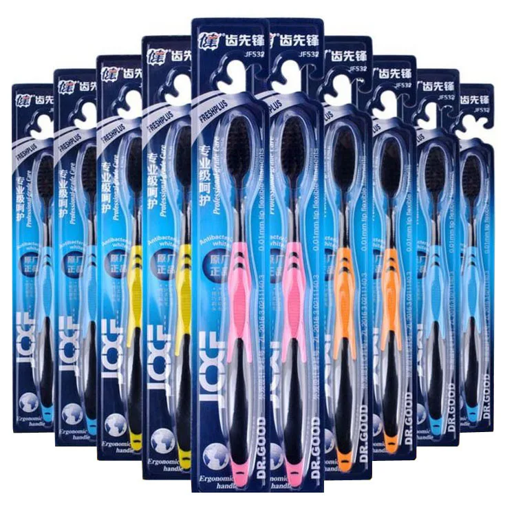 

[Bamboo Charcoal Toothbrush] New Style Supermarket Supply of Goods Adult Bamboo Charcoal Soft Bristle Toothbrush Wholesale Tooth