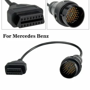 

1x 40cm Black OBD2 OBD 2 Scanner Cable Round Socket Accessories For Mercedes Benz 14Pin To 16Pin Connector