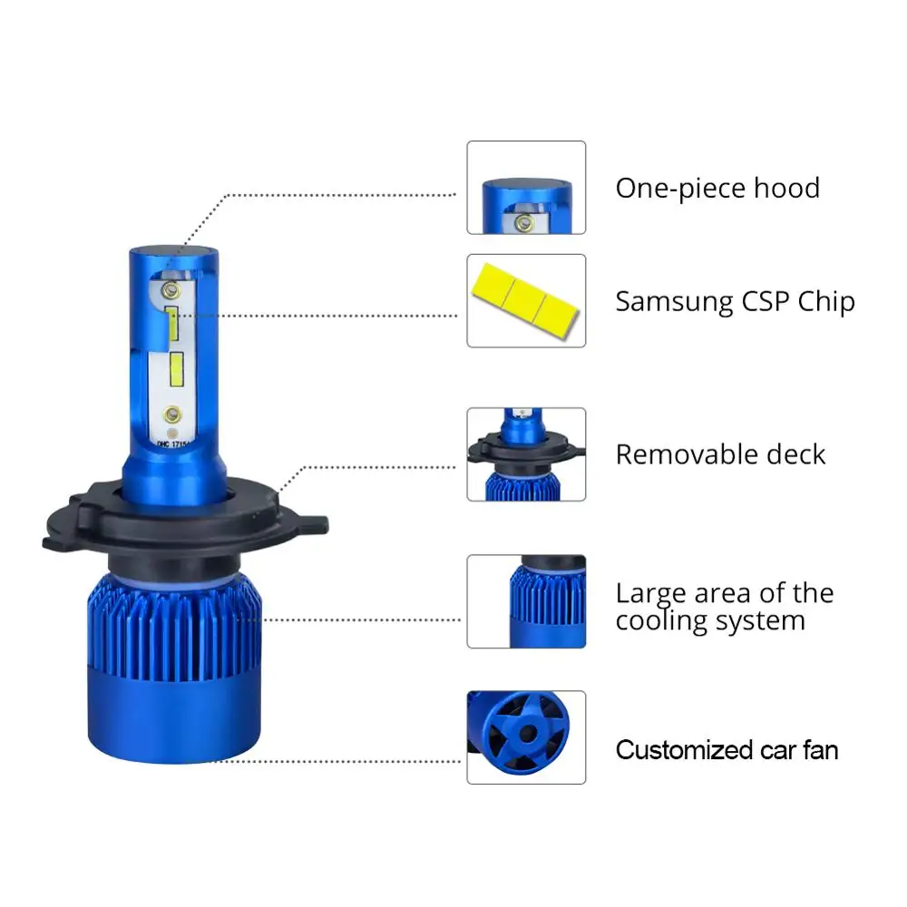 Avacom H4 H7 Led автомобилей головной светильник H1 H8 H9 H11 HB4 HB3 9006 9005 чипов CSP 10000LM 72W фары для 6500K 12V автомобильный светильник Автомобильная противотуманная фара