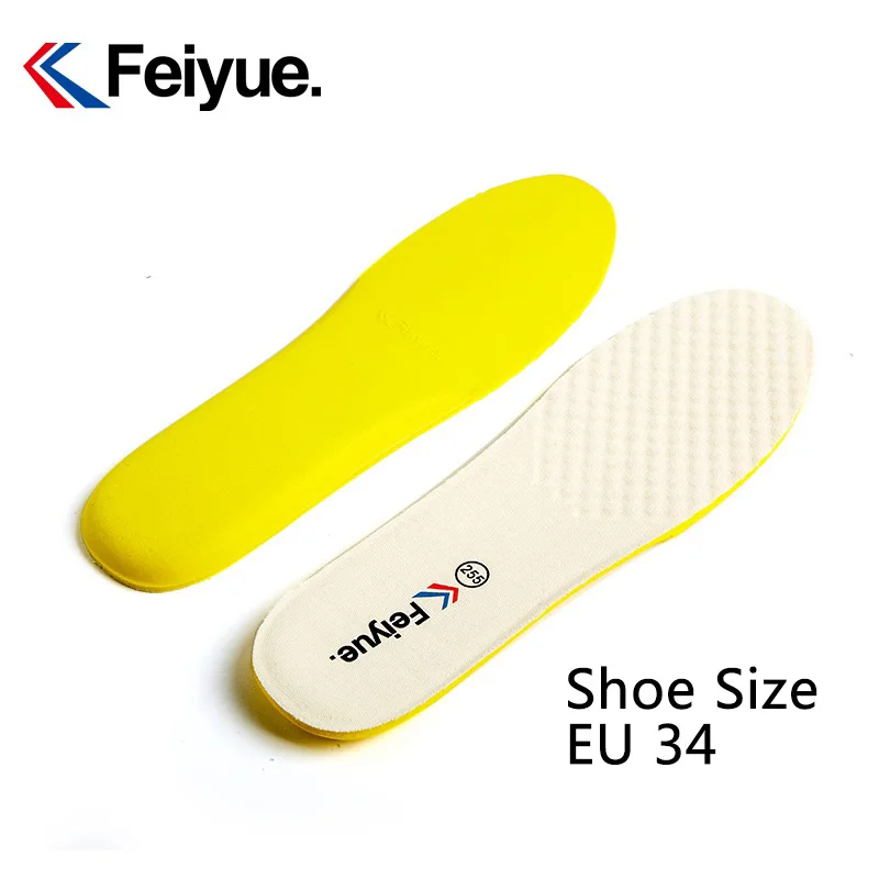 Feiyue высокое качество ортопедические стельки стели 20 мм памяти мягкая поглощает пот дезодорант дышащая стелька для мужчин женская обувь - Цвет: Shoe Size EU 34