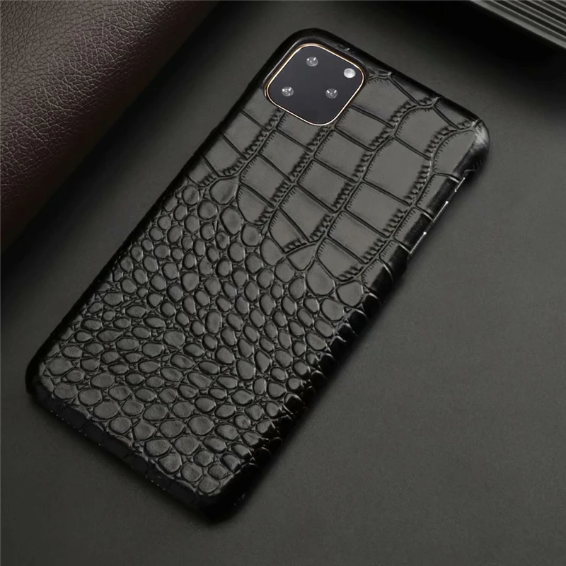Деловой чехол для телефона из натуральной кожи для iPhone 11, 11 Pro plus, защита от падения, модный защитный чехол для iPhone 7, XS, XR - Цвет: Black