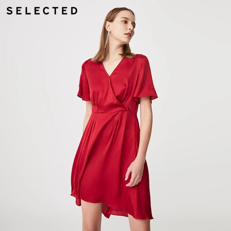 

SELECTED Summer Slim Fit Red V-neckline Midi Dress S|41922J512