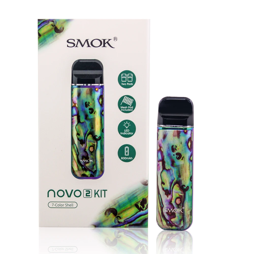 SMOK NOVO 2 Pod Vape комплект 800 мАч батарея 2 мл картридж Pod система электронная сигарета испаритель стартовый Vape комплект VS SMOK Nord - Цвет: 7-Color Shell