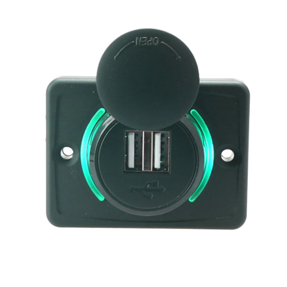 Green 3.1A USB зарядное устройство для телефона w/светодиодный свет круг для автомобиля автобус дома массажное кресло модифицированное - Название цвета: Green