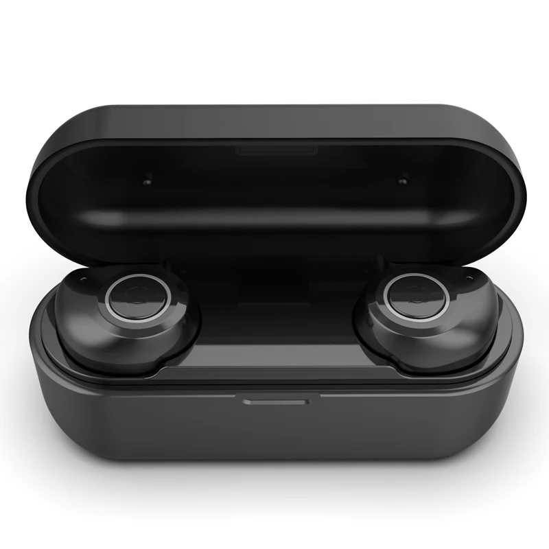 black TWS наушники беспроводные Bluetooth наушники с шумоподавлением водонепроницаемые HiFi игровые наушники с микрофоном зарядная коробка - Цвет: black