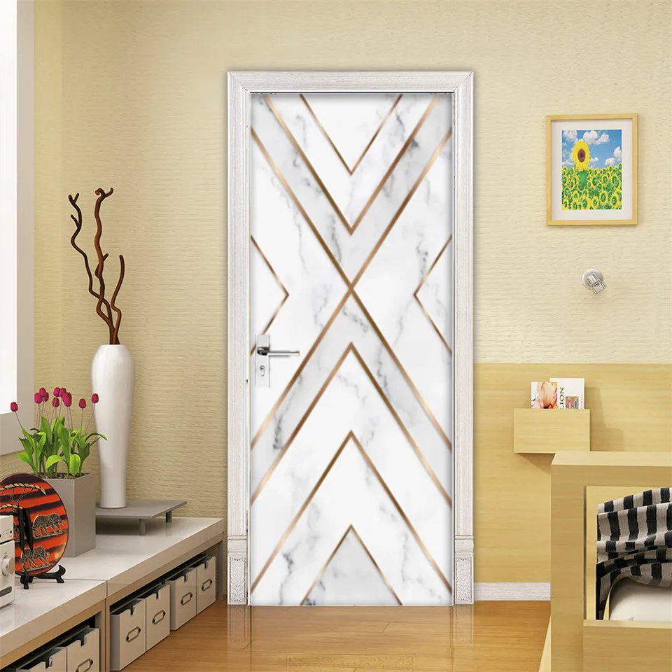 Adesivi Per Porte Interne 3D Moderni - Murale Autoadesivo 77x200cm, Rimovibile, Per Vetro/legno, Decorazione Casa, PVC - 4
