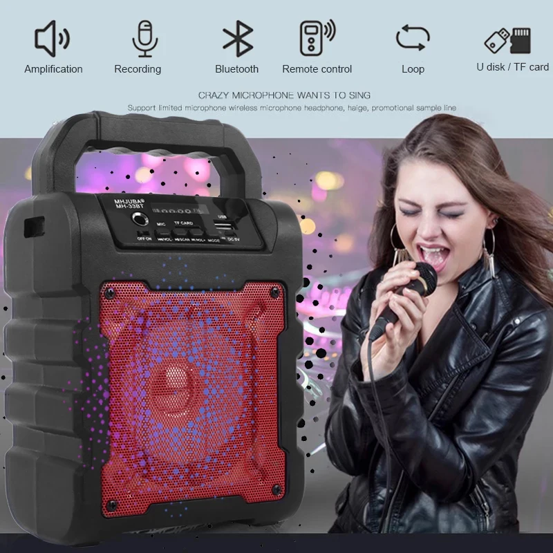 Новый мини портативный KTV караоке аудио беспроводной Bluetooth динамик открытый