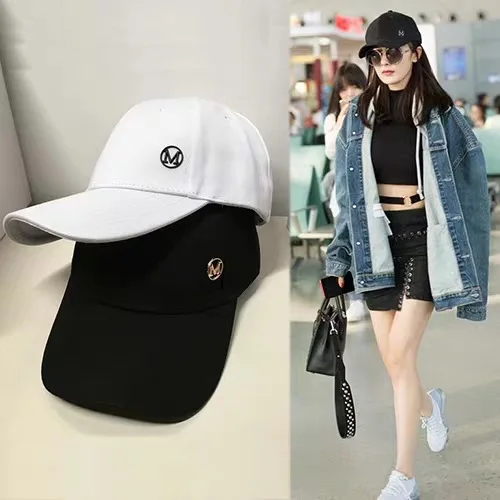 

Star Yang Mi Celebrity Style M Standard Baseball Cap Solid Color Washed Cotton Korean Outdoor Sports Sun-resistant Brim Hat Casu