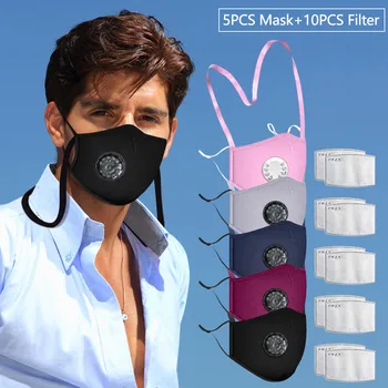 

5PC Adult Mask Can Wear a Filter Mask Around Their Neck Respiratory Valve washable reusable face mask adult Protection Mask 723