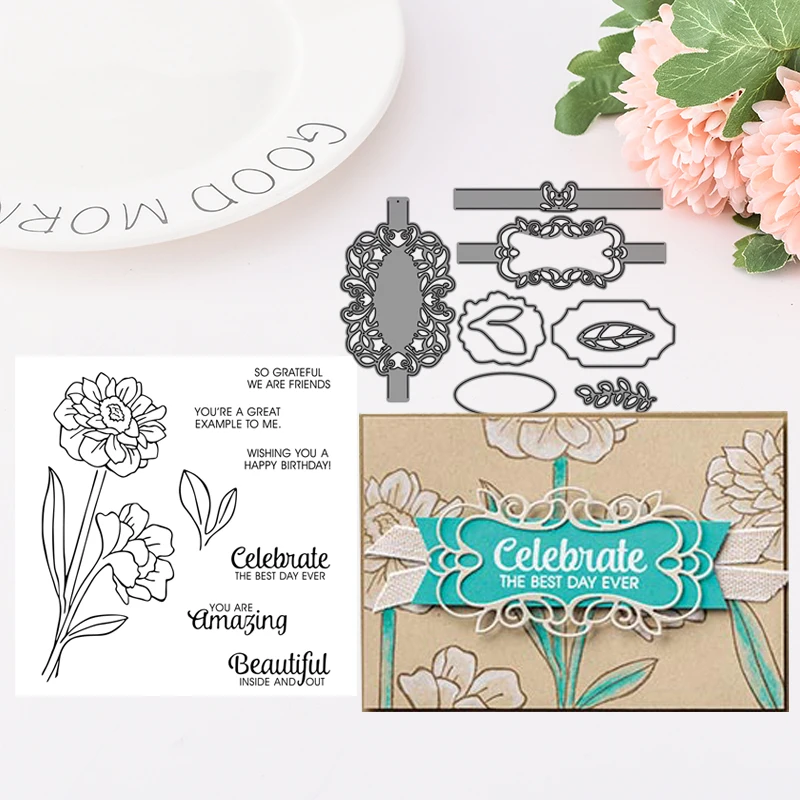 

New Arrival Band Together Bundle Metal Cutting Dies and stamp For Scrapbooking Practice Hands-on DIY Album Decor Card Craft Dies