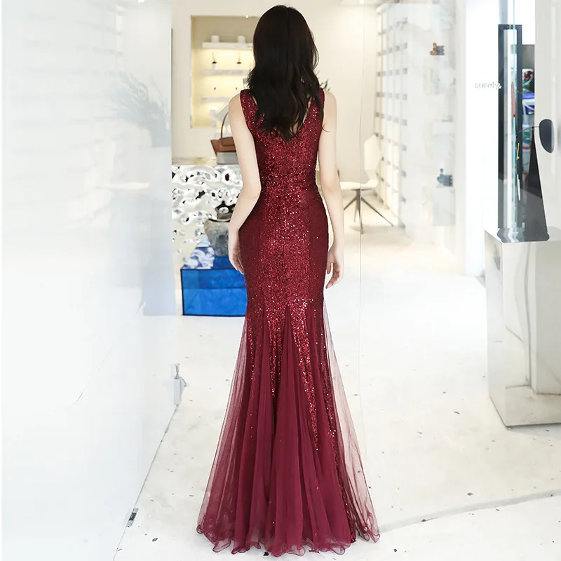 prom dresses sexy v-neck mermaid sequin prom dress long prom gown robe de soiree party dress
