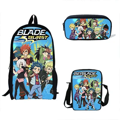 3 шт./компл. детские школьные сумки для девочек-подростков, аниме Beyblade Burst, блокнот с принтом для мальчиков, начальной школы, Supplise Pen Box - Цвет: j8753