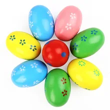 Погремушки яйца Детские игрушки деревянные музыкальные инструменты для детей раннего обучения образовательные детские музыкальные игрушки случайный цвет погремушка яйца