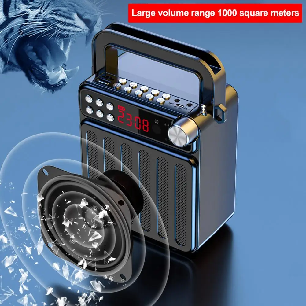 

2020 Newest Megaphone Loudspeaker Portable Wireless Audio Speaker Voice Amplifier With Mp3 Player FM Radio Support TF/USB/AUX