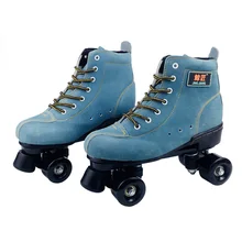 Взрослые роликовые коньки из искусственной кожи, двойная линия, коньки, две линии, обувь для катания на коньках, патины с черным Полиуретаном, 4 колеса, Japy